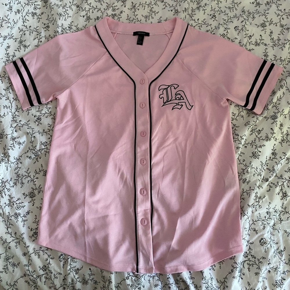 Forever 21 “babe” Pink Baseball Shirt